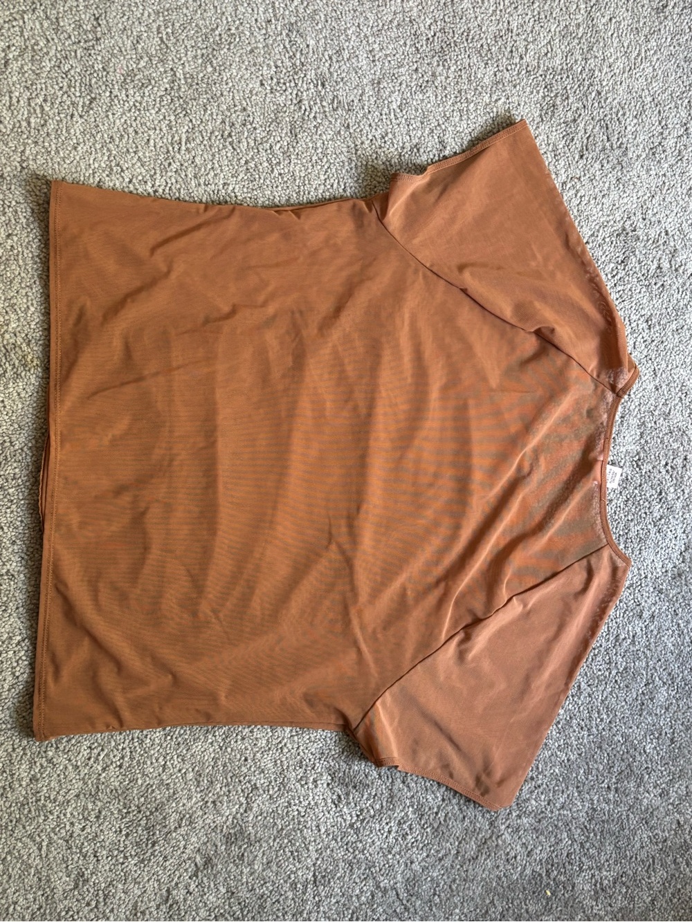 Victoria's Secret Toffee Brown Ruched Sheer Short Sleeve Top - Picture 6 of 6